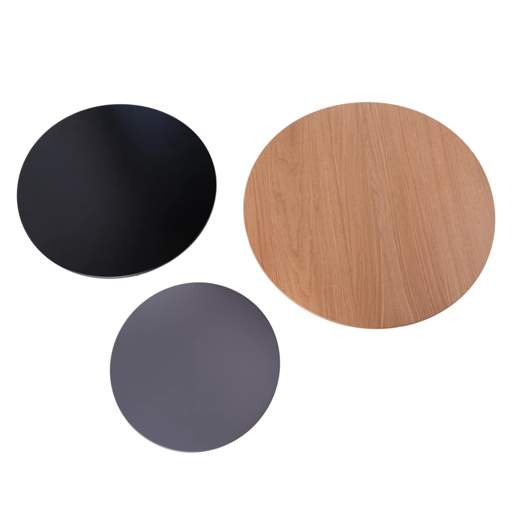 Set mesas centro TADEO roble+negro+gris - Imagen 4