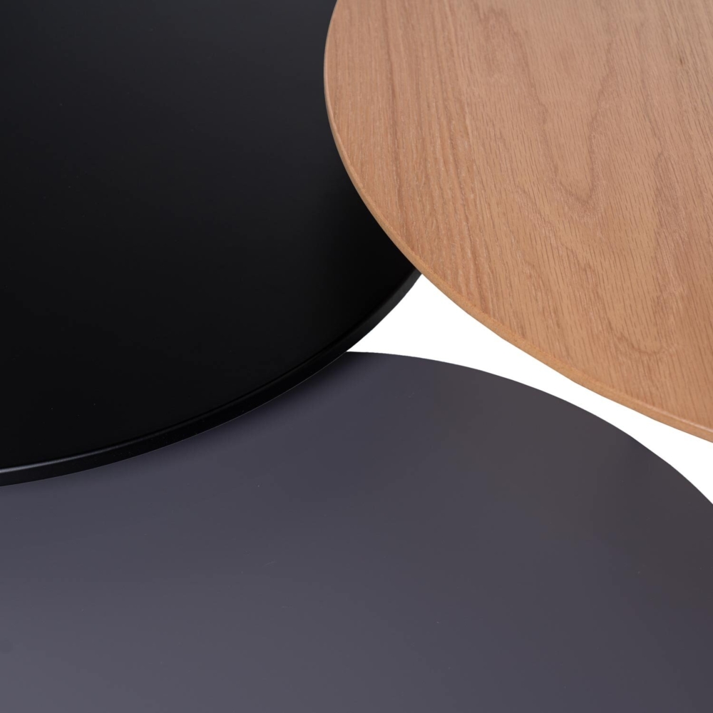 Set mesas centro TADEO roble+negro+gris - Imagen 5