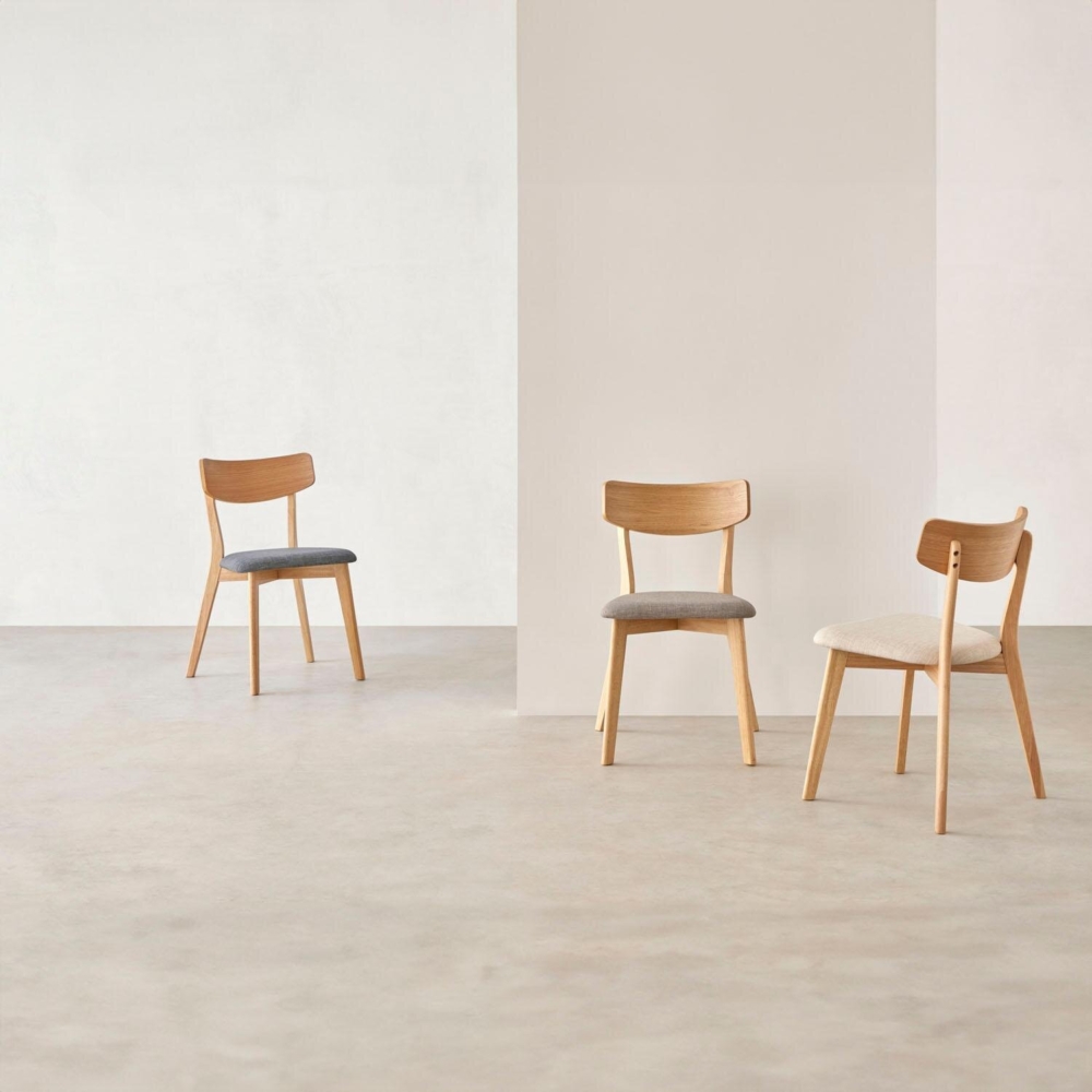 Silla KEIRA roble gris claro - Imagen 7