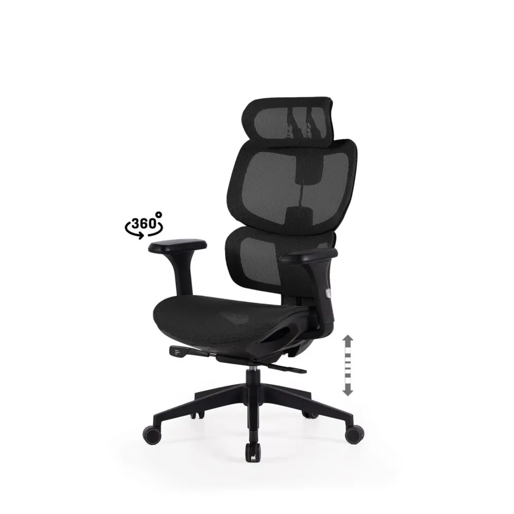 Silla oficina TORONTO negro/negro - Imagen 1