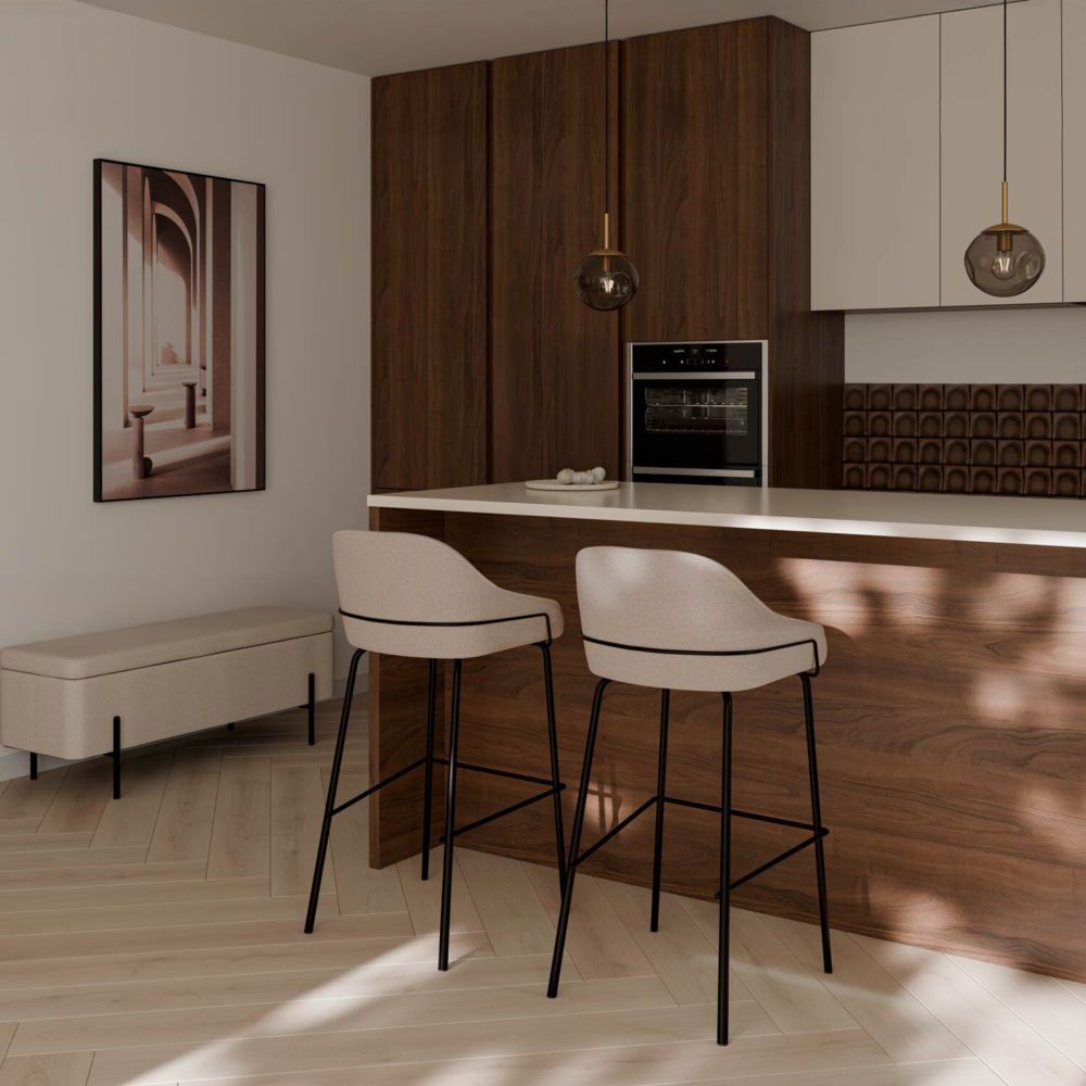 Taburete alto LOUIS beige - Imagen 4