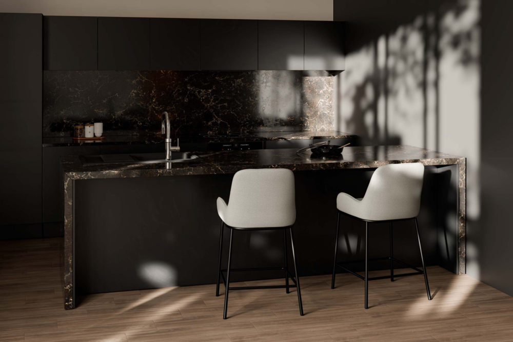 Taburete bajo MILTON gris claro - Imagen 1