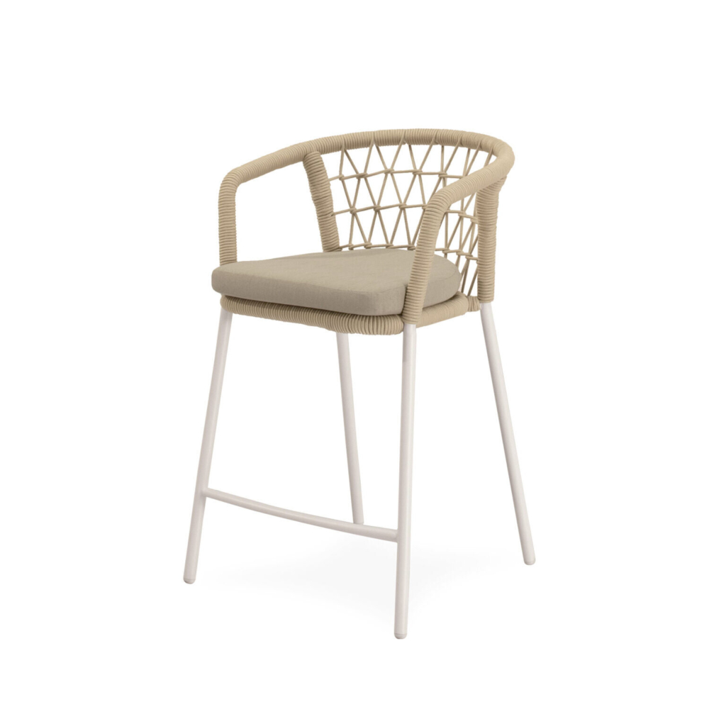 Taburete de exterior EDWIN blanco - Imagen 1