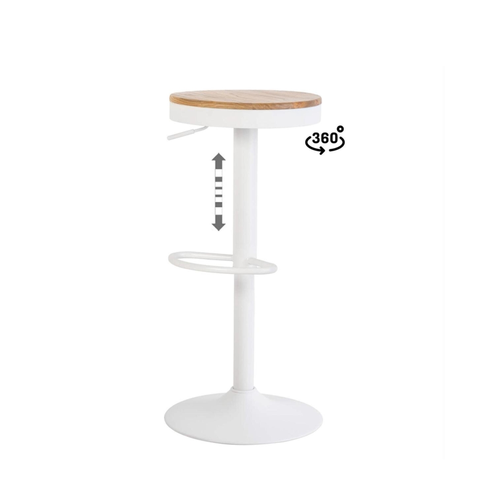 Taburete regulable BARRET blanco - Imagen 2
