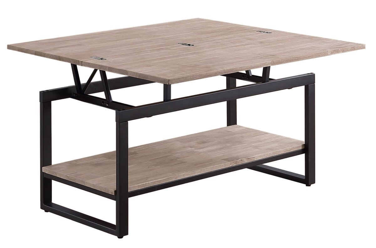 adec_10a2547b01cd7bc29c42132b0e9b1fd5 MESA CENTRO ELEVABLE Y EXTENSIBLE STEVE 100 x 45 CM ROBLE HONEY / NEGRO. - Imagen 1