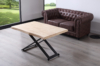 MESA CENTRO ELEVABLE ZOE 120 x 80 CM ROBLE NORDISH / NEGRO TAPA CON FORMA. - Imagen 3
