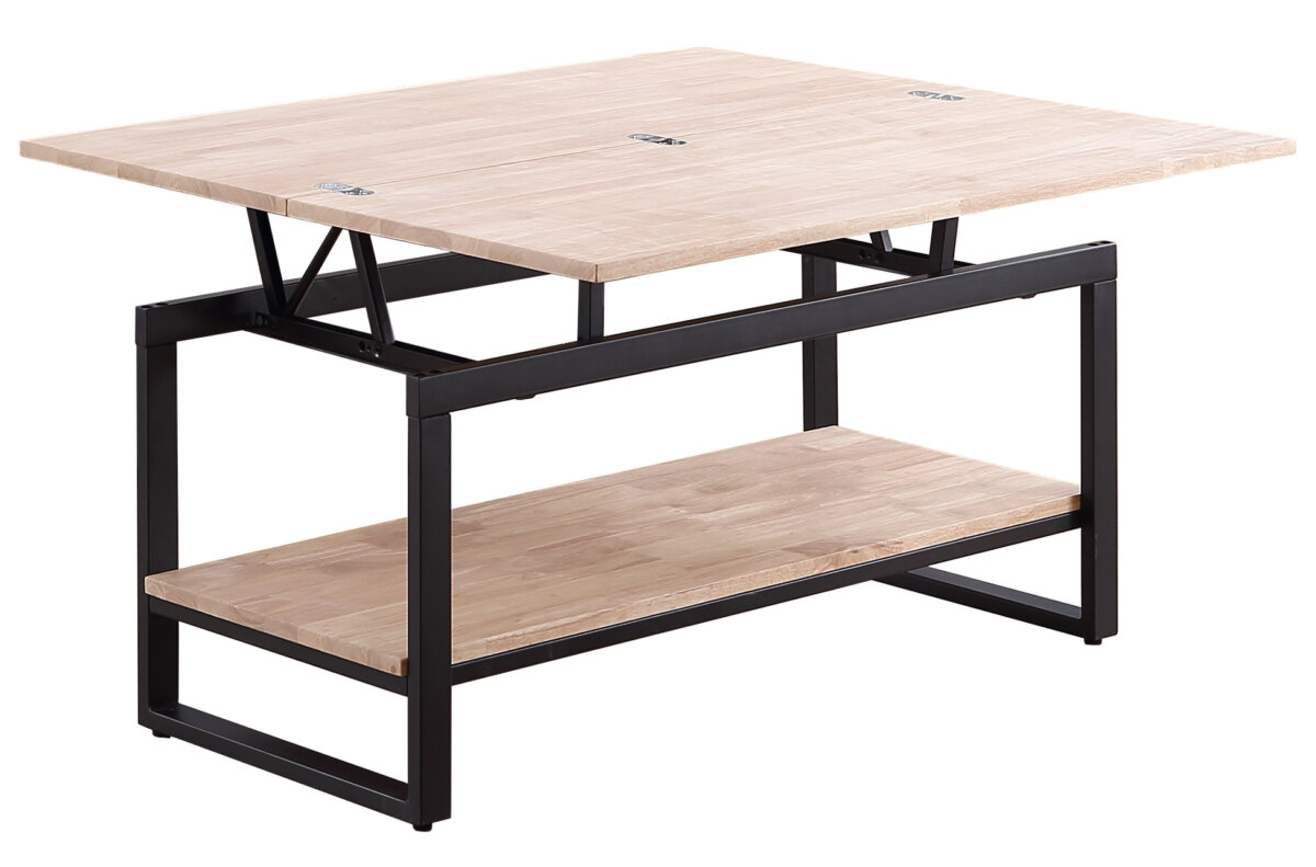 adec_1adec31a18241bec85a44cc08e68cacb MESA CENTRO ELEVABLE Y EXTENSIBLE STEVE 100 x 45 CM ROBLE NORDISH / NEGRO. - Imagen 1