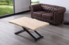 MESA CENTRO ELEVABLE ZOE 120 x 80 CM ROBLE NORDISH / NEGRO TAPA CON FORMA. - Imagen 2