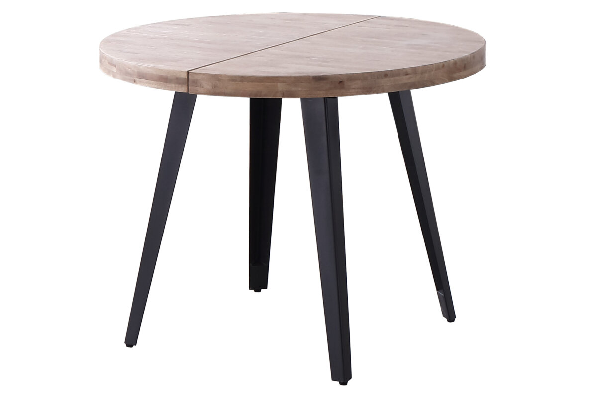 adec_24552f36dee4697f4c99de4ba19520d1 MESA COMEDOR REDONDA EXTENSIBLE BERG 100 - 140 - 180 CM ROBLE HONEY / NEGRO. - Imagen 1