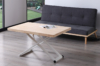 MESA CENTRO ELEVABLE ZOE 120 x 80 CM ROBLE NORDISH / BLANCO - Imagen 3
