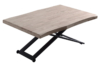 MESA CENTRO ELEVABLE ZOE 120 x 80 CM ROBLE HONEY / NEGRO TAPA CON FORMA.