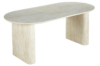 MESA COMEDOR OVAL EXTENSIBLE 150 - 190 - 230 CM PIETRA TRAVERTINO. - Imagen 3