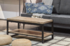 MESA CENTRO ELEVABLE Y EXTENSIBLE STEVE  100 x 45 CM ROBLE HONEY / NEGRO. - Imagen 5