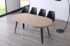MESA COMEDOR REDONDA EXTENSIBLE BERG 100 - 140 - 180 CM  ROBLE HONEY / NEGRO. - Imagen 4