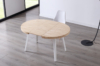 MESA COMEDOR REDONDA EXTENSIBLE BERG 120 - 160 - 200 CM ROBLE NORDISH / BLANCO. - Imagen 3