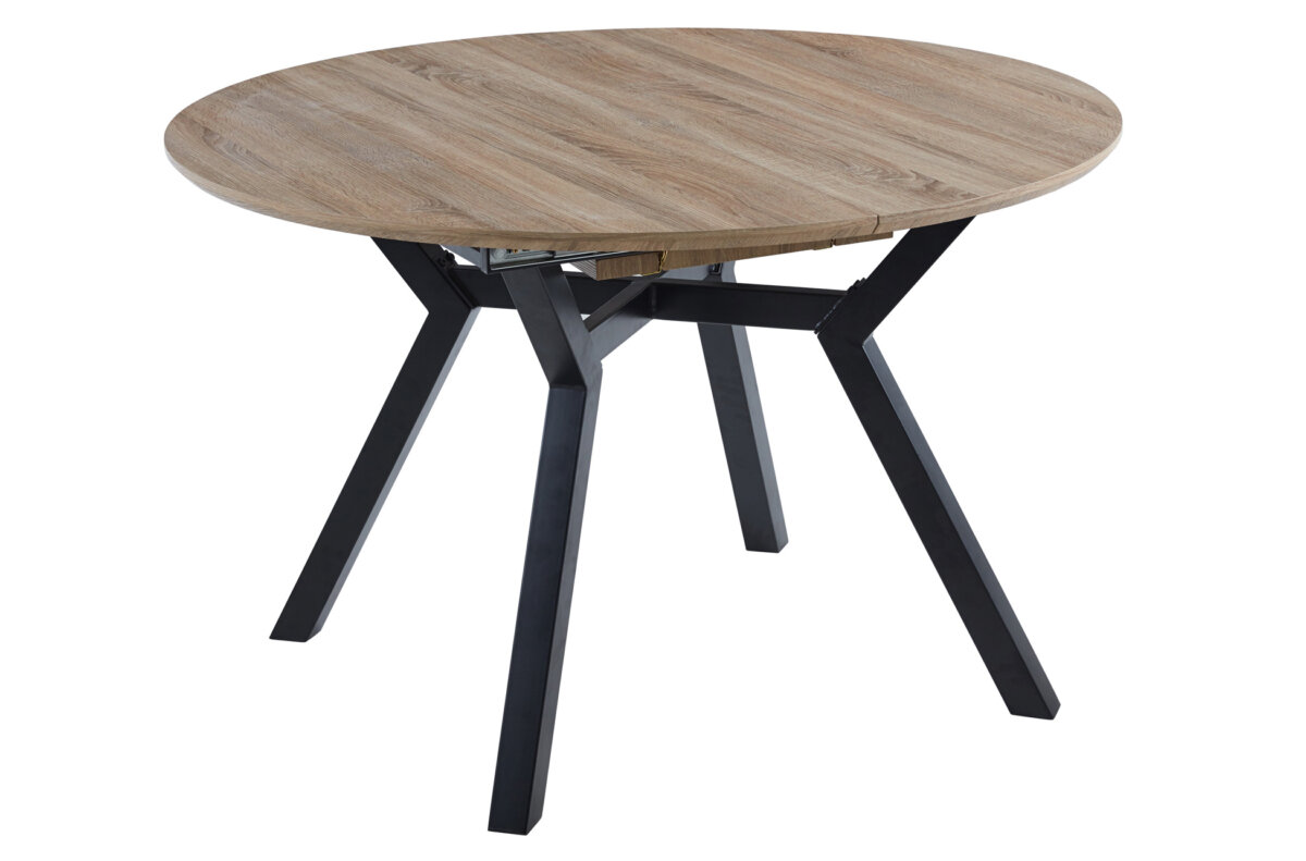 adec_ab07d7017a0b71eaf6b1a1876e7f71e2 MESA COMEDOR REDONDA EXTENSIBLE DELTA 120 - 160 CM OAK / NEGRO. - Imagen 1