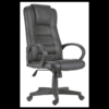 SILLA DE DESPACHO MODELO HENRY SÍMIL PIEL NEGRO.