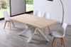 MESA COMEDOR FIJA XENA 180 x 100 CM  ROBLE NORDISH / BLANCO TAPA CON FORMA. - Imagen 2