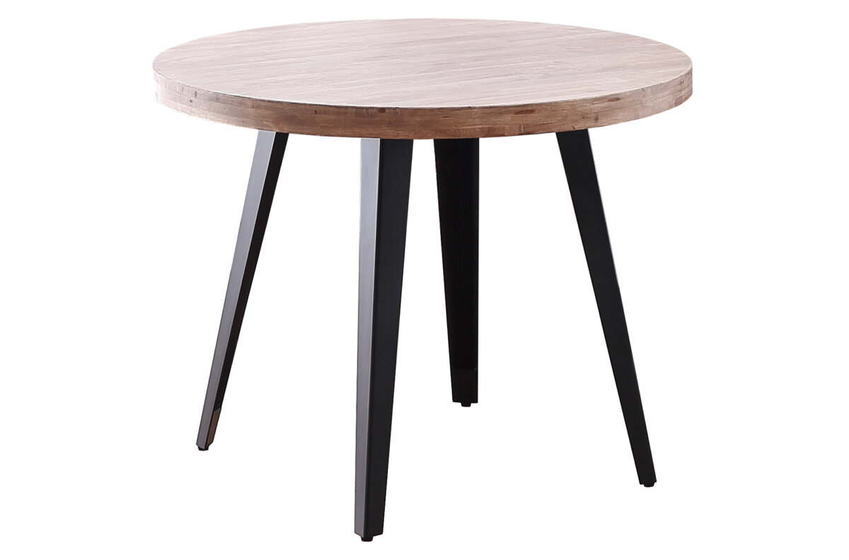 adec_bc2da9fb32060ffe8ac190c31ffde533 MESA COMEDOR REDONDA FIJA BERG 100 CM ROBLE HONEY / NEGRO. - Imagen 1