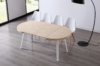 MESA COMEDOR REDONDA EXTENSIBLE BERG 100 - 140 - 180 CM ROBLE NORDISH / BLANCO. - Imagen 4