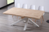 MESA COMEDOR FIJA XENA 180 x 100 CM  ROBLE NORDISH / BLANCO TAPA CON FORMA. - Imagen 3