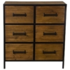 Cómoda Madera Metal C/6 Cajones 80x35x85cm Abeto+contrachapad - Imagen 4