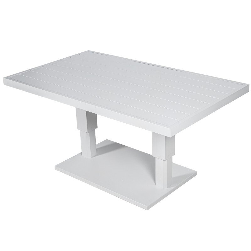 camacho_5477e658d918bd0a493ca7122930c77e Mesa Exterior Aluminio Blanca Regulable En Alt. +91213+91214 140x82x45/68cm - Imagen 1