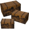 Set 3 Baúles Madera Dm+ratánpalmeras 65x38x35+55x32x30+45x26x25cm