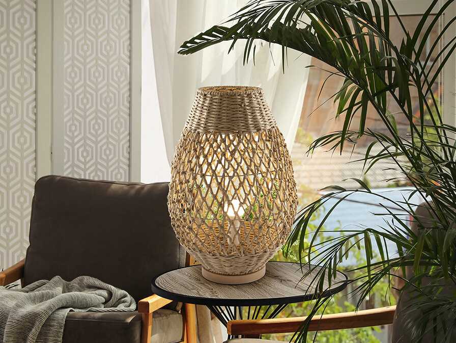 Consola y espejo plata 0002 YAIZA - SOBREMESA PAPEL TRENZADO - Imagen 1